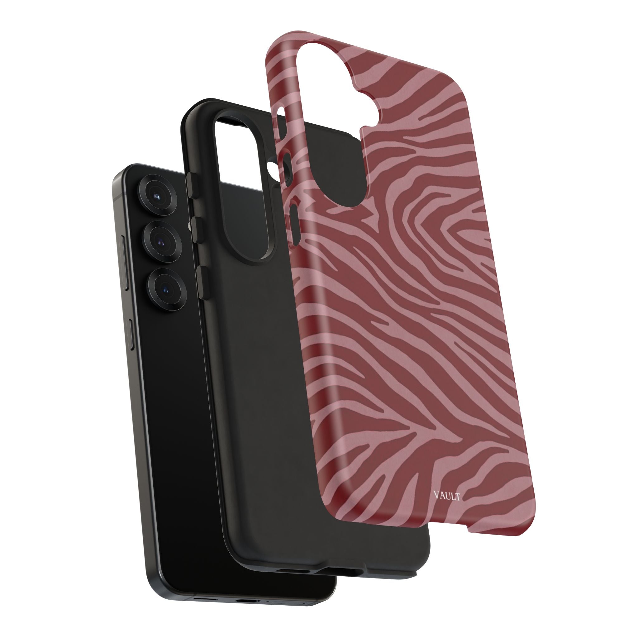 Cover robusta per telefono con stampa zebrata rossa