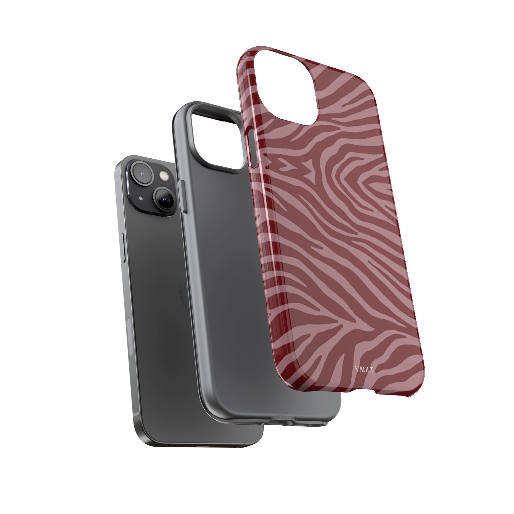Cover robusta per telefono con stampa zebrata rossa