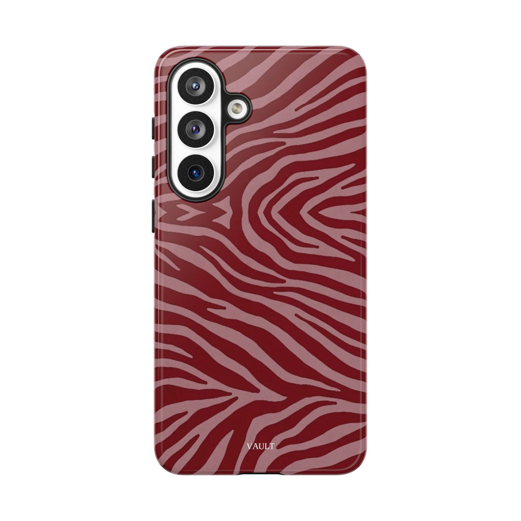 Cover robusta per telefono con stampa zebrata rossa