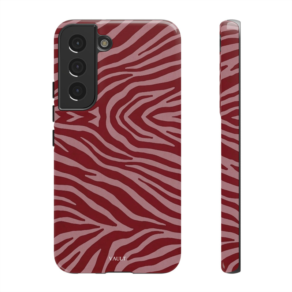 Cover robusta per telefono con stampa zebrata rossa
