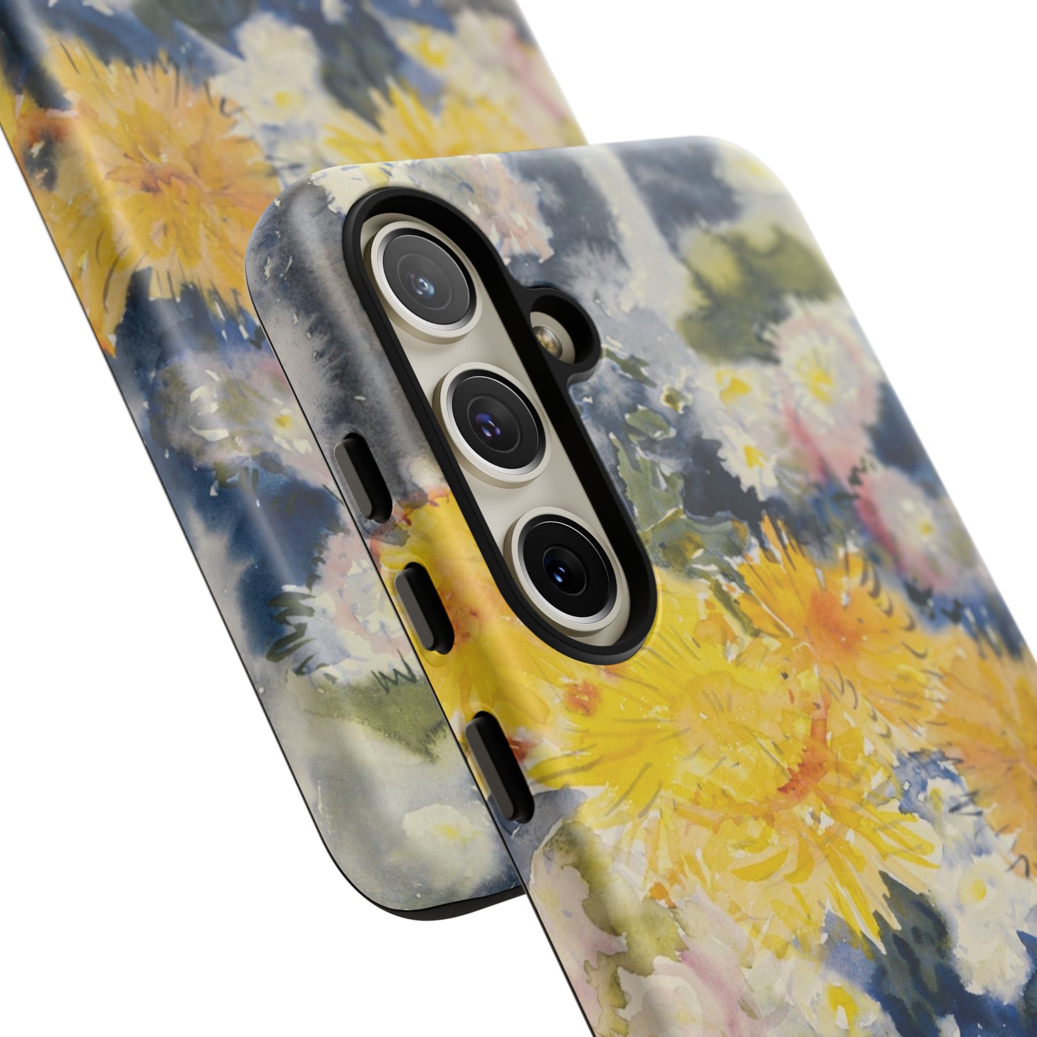 Floral Watercolor Phone Case – Yellow Chrysanthemums Design