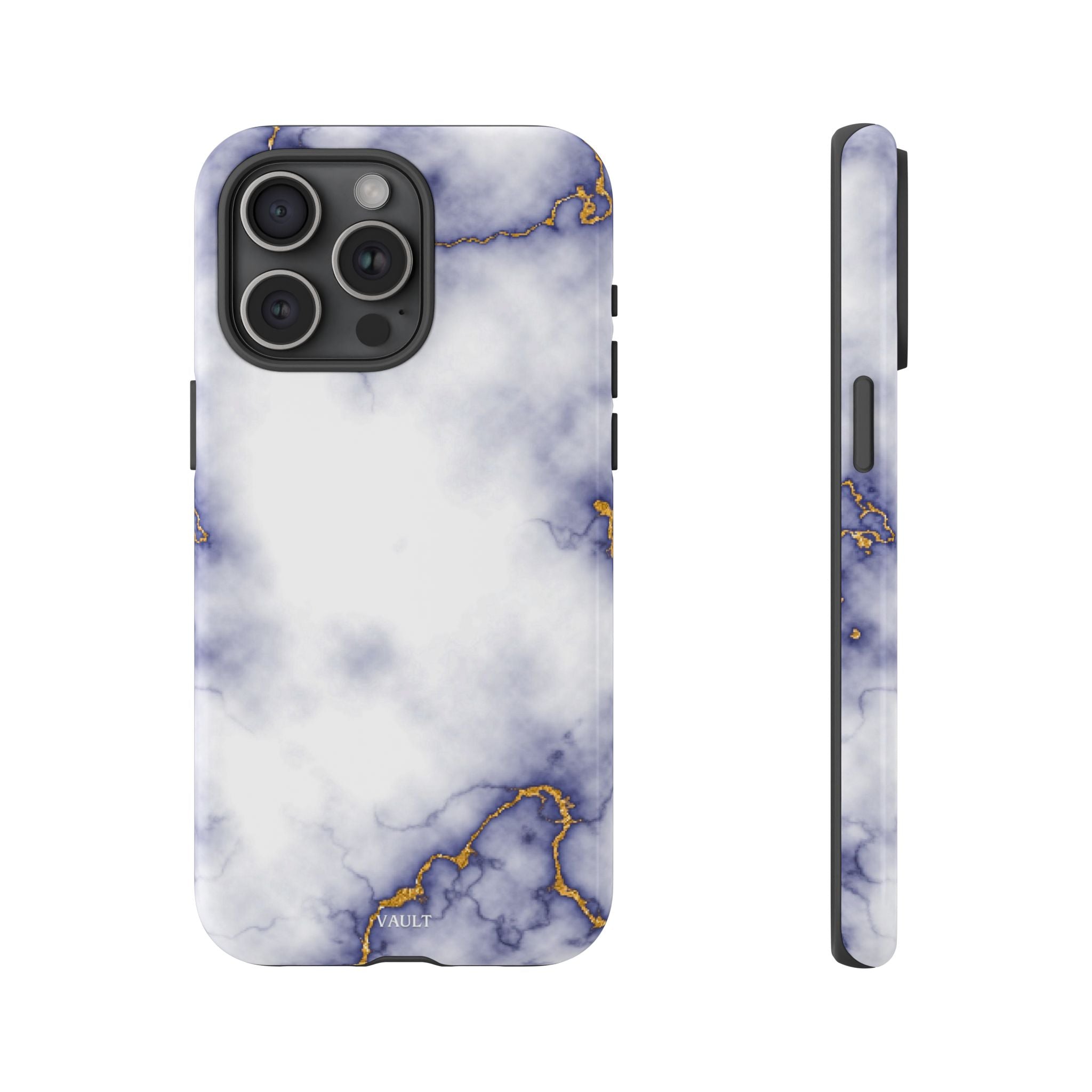 Purple Marble Tough Phone Case with Gold Veins