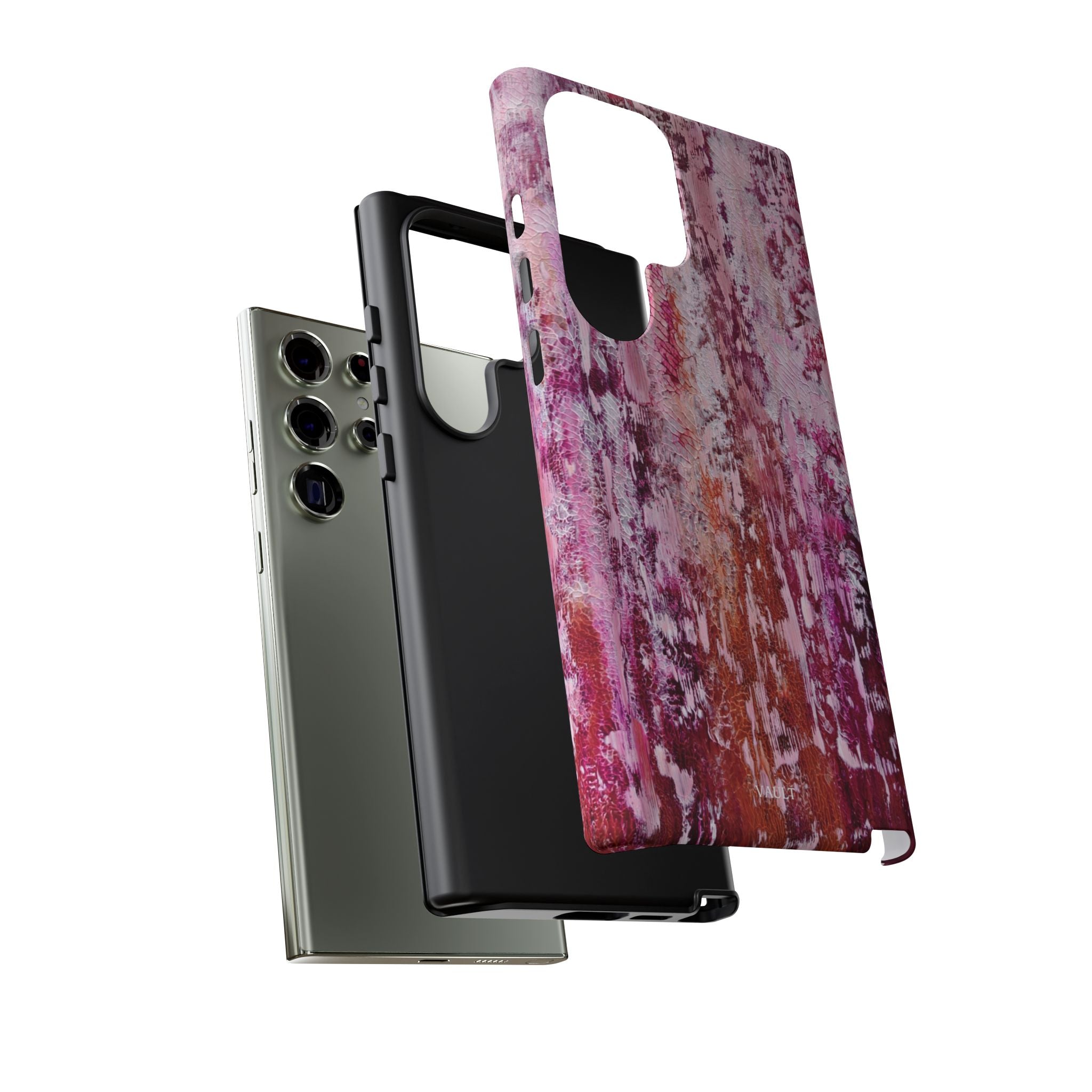 Pink Abstract Art Tough Phone Case — Protective Artistic Phone Cover