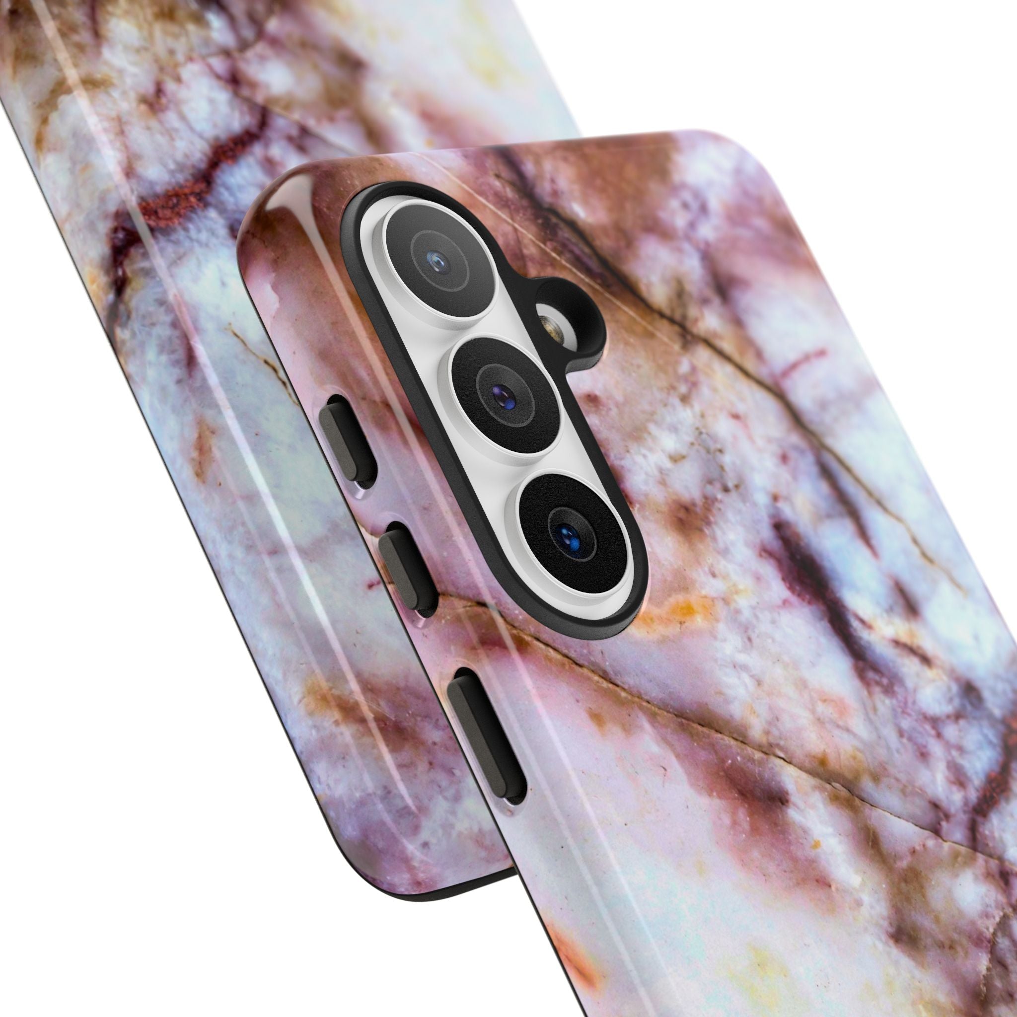 Marble Vein Tough Phone Case — Pink Quartz Protective Cover