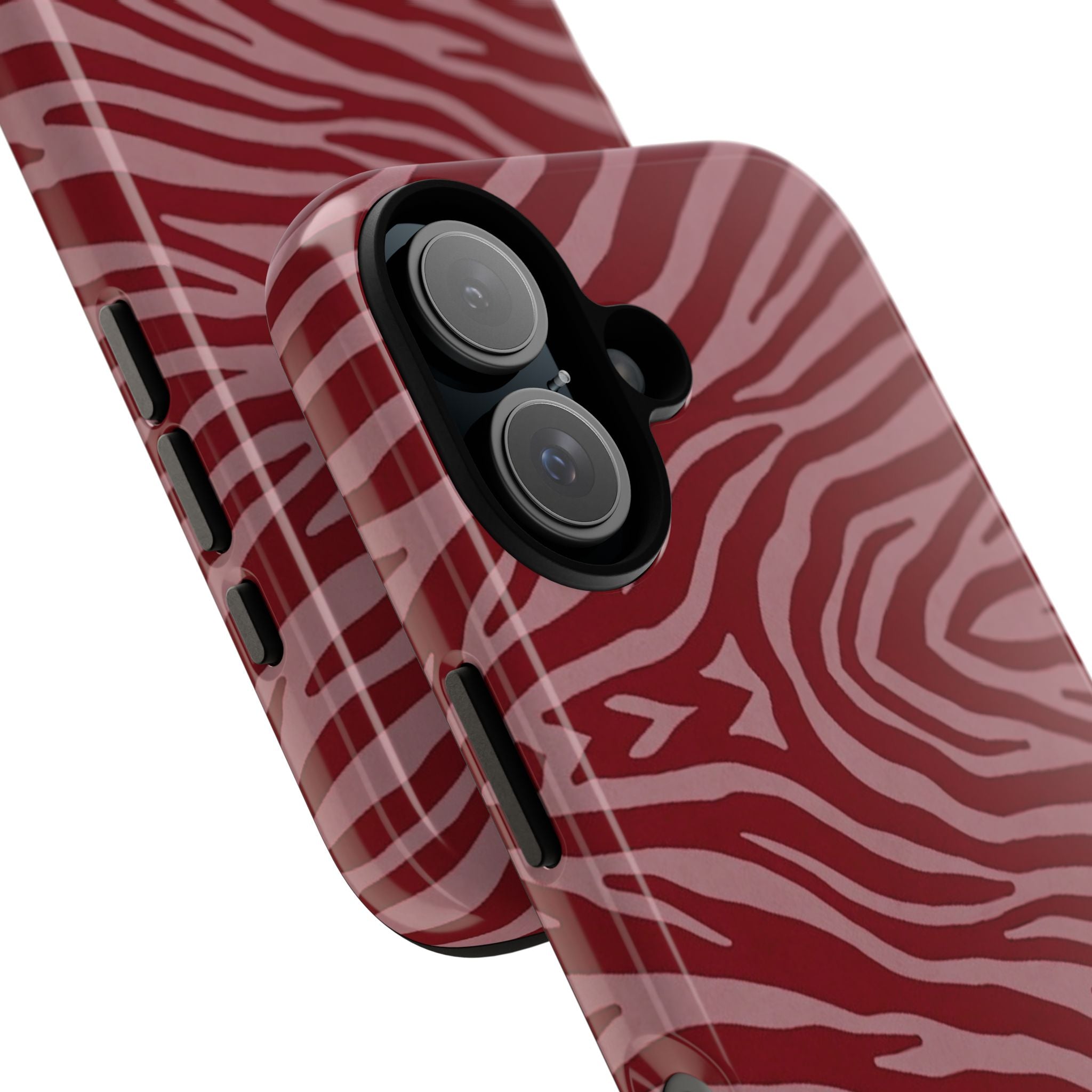 Cover robusta per telefono con stampa zebrata rossa