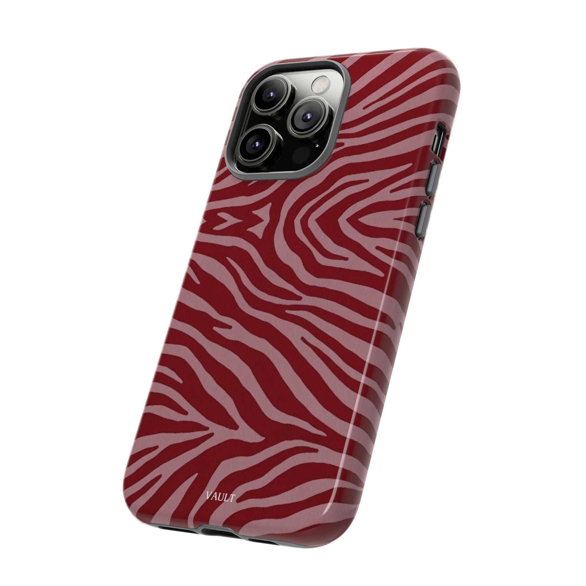 Cover robusta per telefono con stampa zebrata rossa