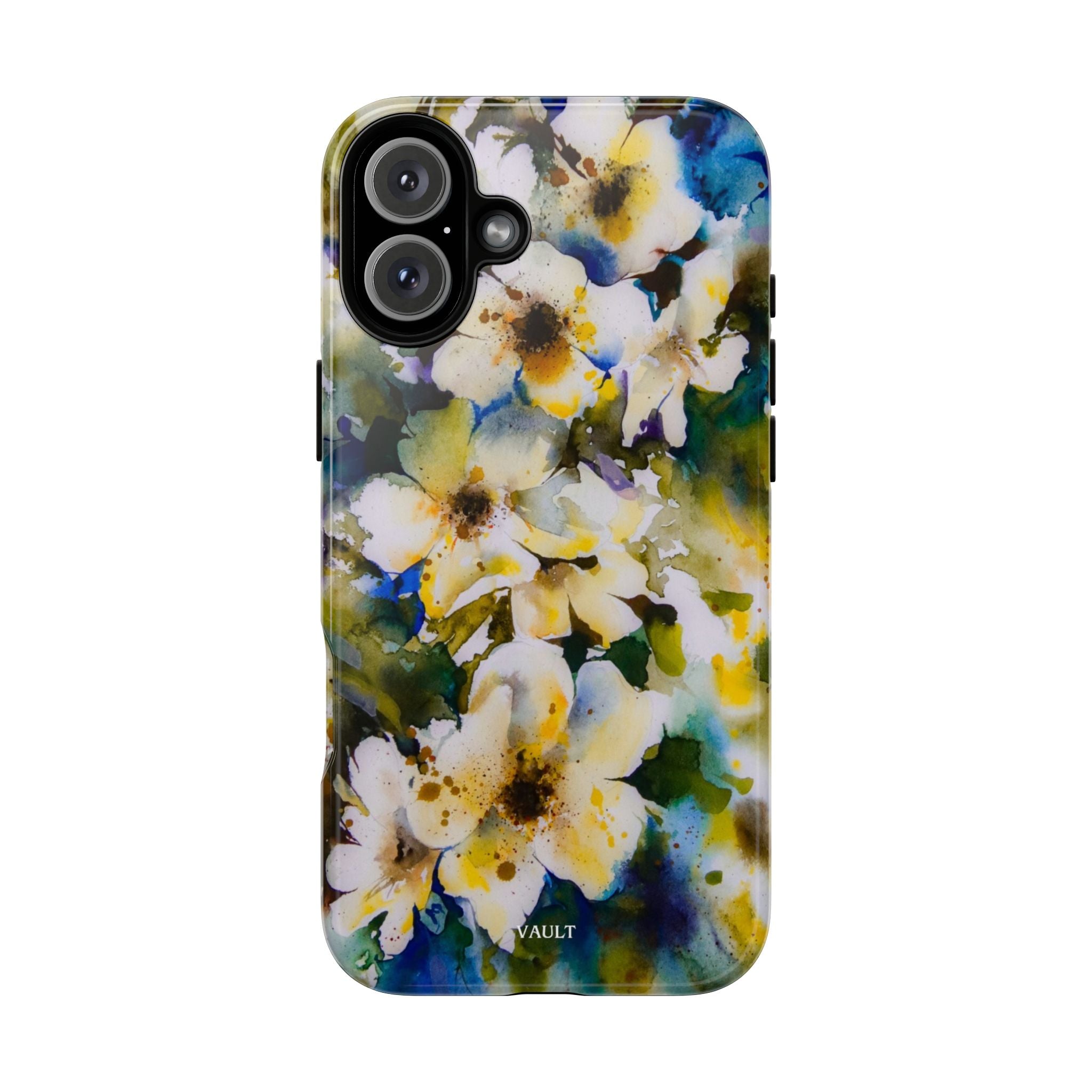 Floral Watercolor Tough Case – Yellow White Blossom Phone Cover