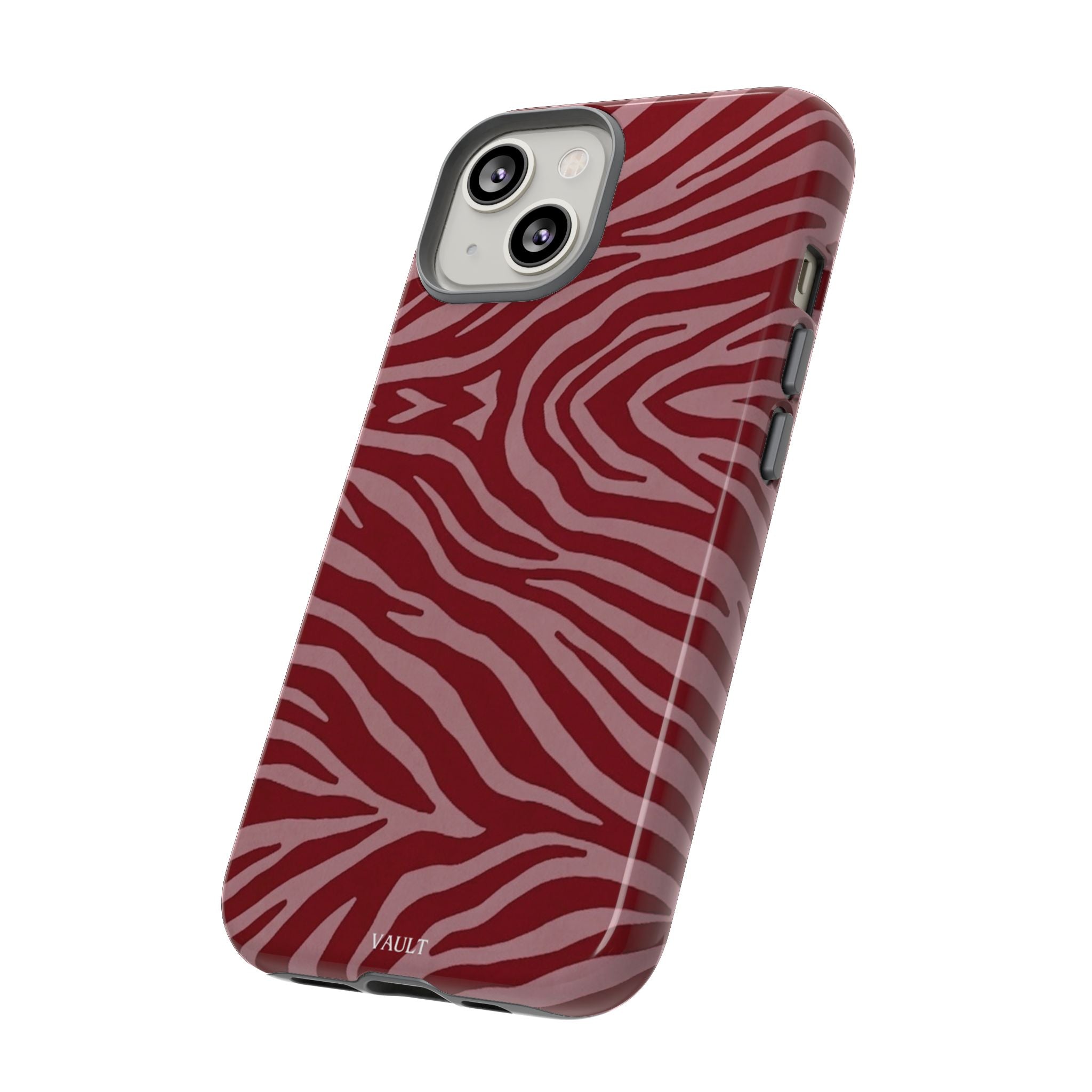 Cover robusta per telefono con stampa zebrata rossa
