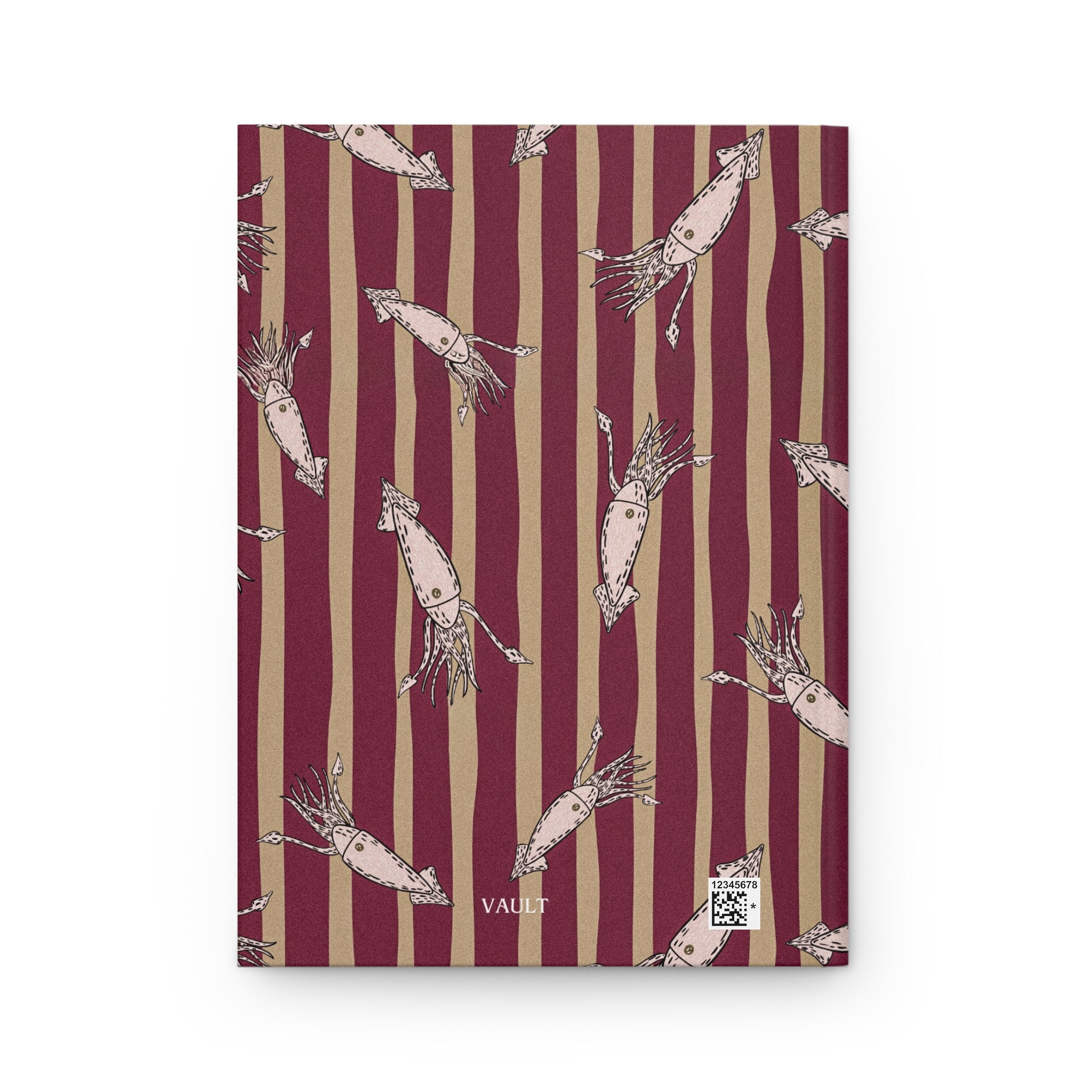 Diario rilegato — Fantasia gamberetti vintage su strisce bordeaux
