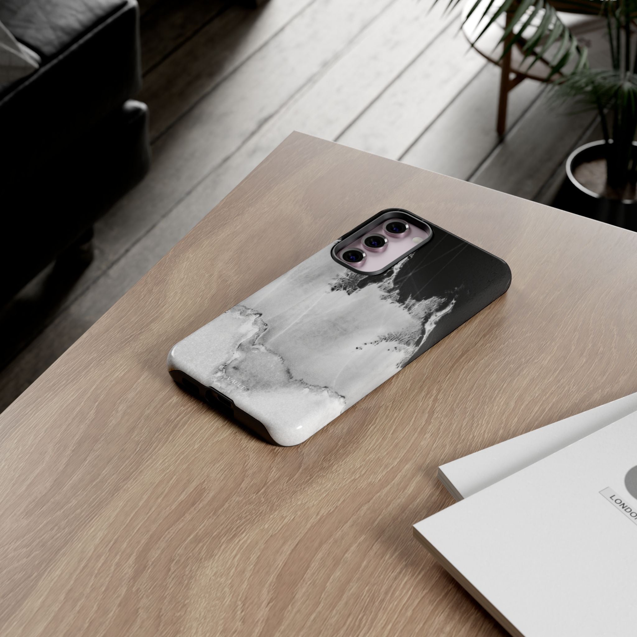 Marble Ink Tough Case — Black & White Abstract Phone Cover