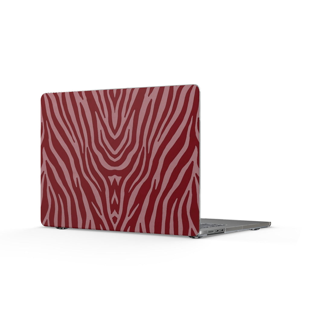 Custodia MacBook Fantasia Zebrata Marrone — Cover Laptop Stampa Animale Rossa
