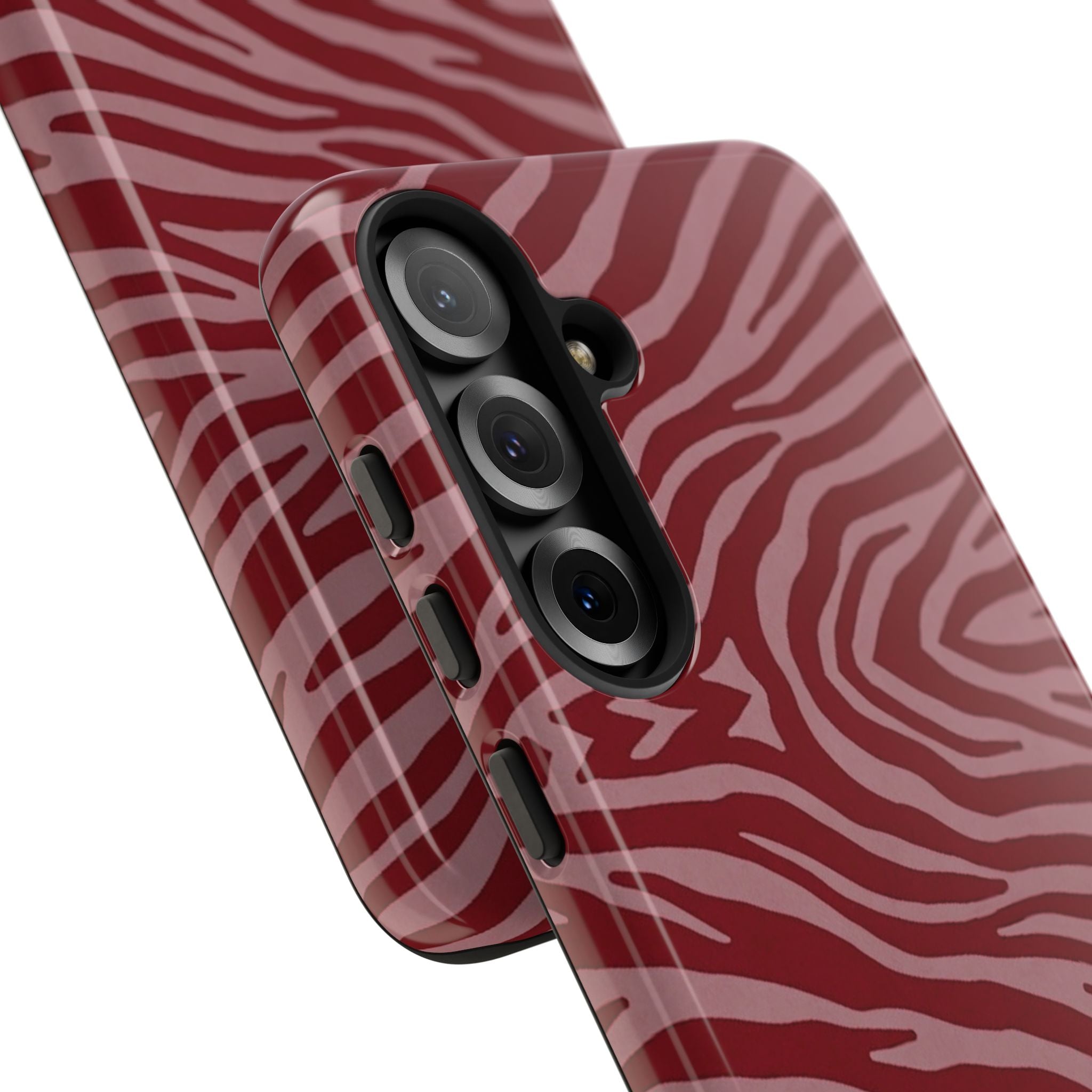 Cover robusta per telefono con stampa zebrata rossa