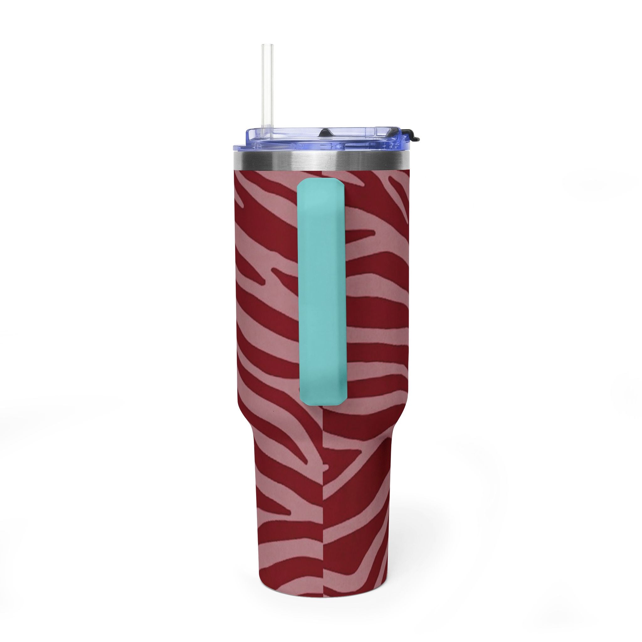 40oz Red Zebra Print Tumbler - Vacuum Insulated Travel Cup