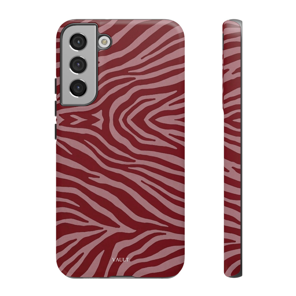 Cover robusta per telefono con stampa zebrata rossa