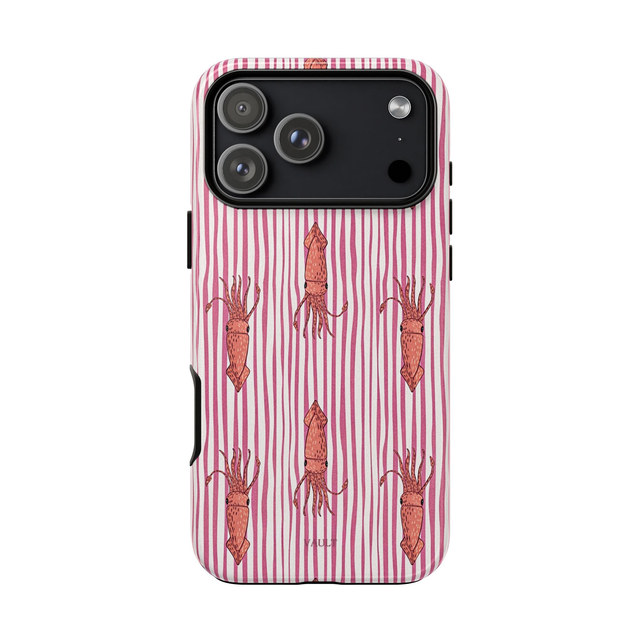 Cover per telefono con striscia di calamaro — Fantasia rosa di creature marine