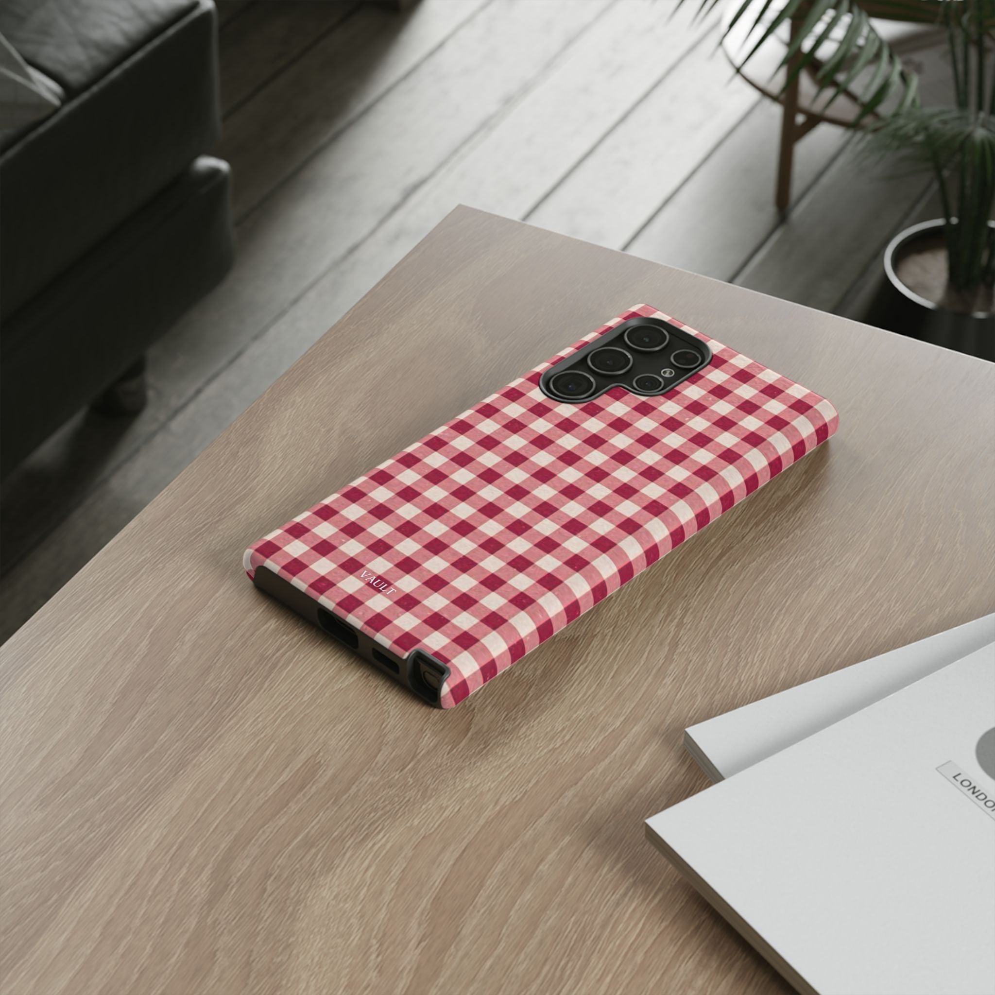 Gingham Phone Case — Red Plaid Tough Case