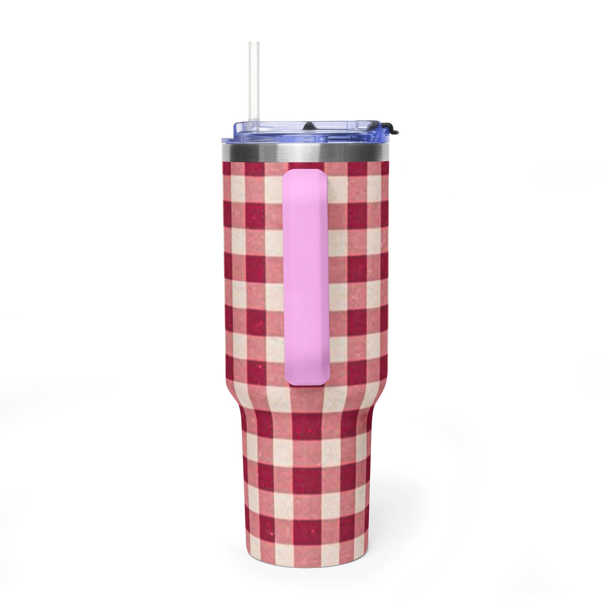 40oz Vacuum Tumbler — Red Buffalo Plaid Insulated Travel Mug