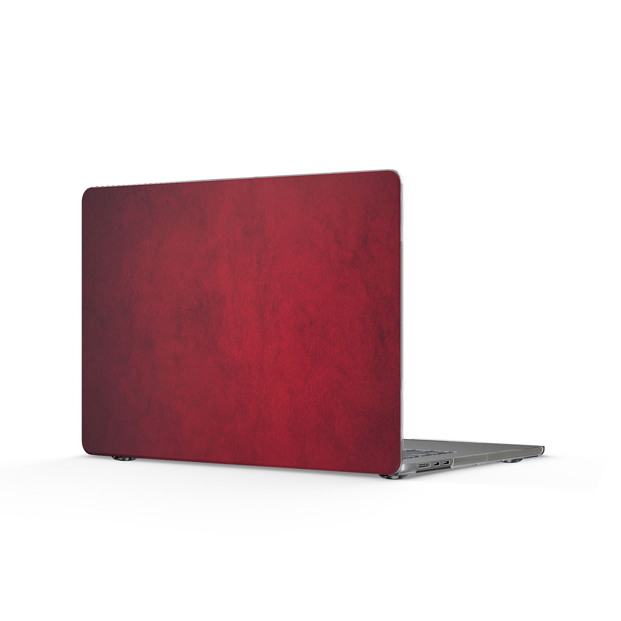 Coque transparente pour MacBook en texture vintage rouge