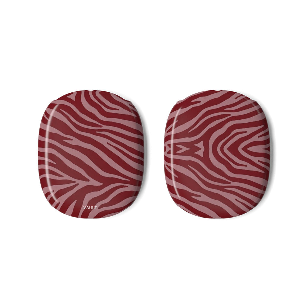 Copricuscinetti AirPod Max con stampa zebrata rossa — Ricambio protettivo ed elegante