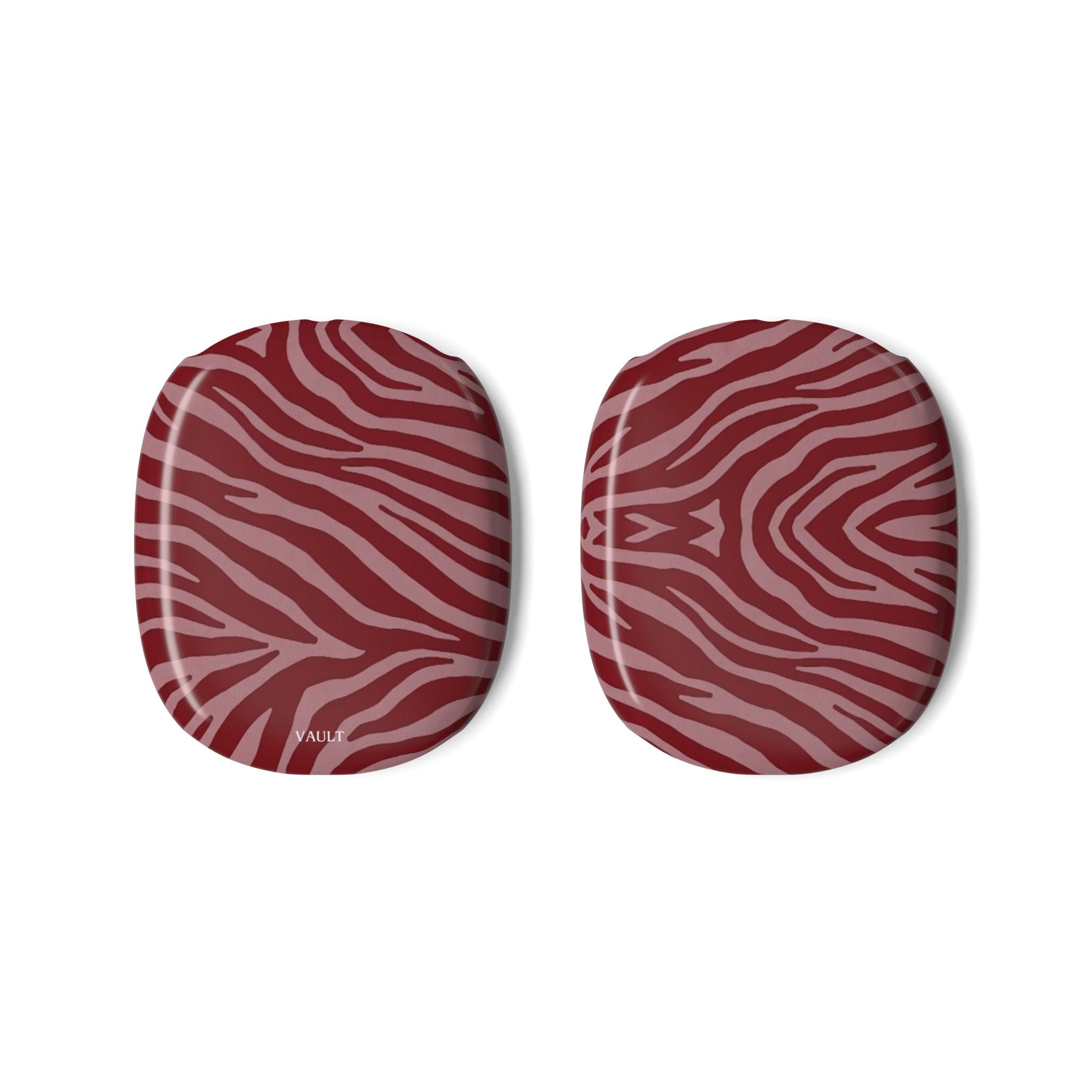 Red Zebra Print AirPod Max Ear Cup Covers — Stylish Protective Replacement