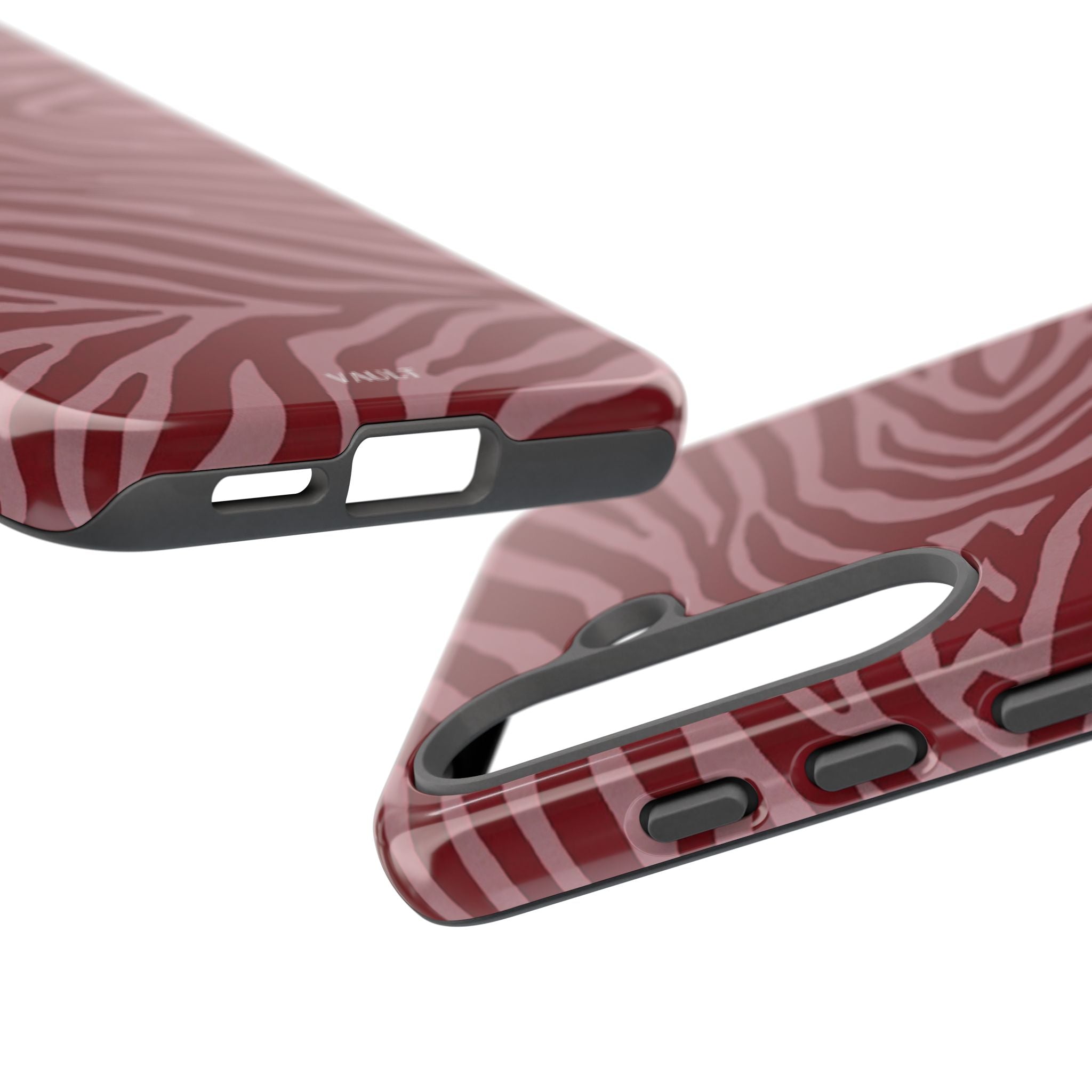 Cover robusta per telefono con stampa zebrata rossa