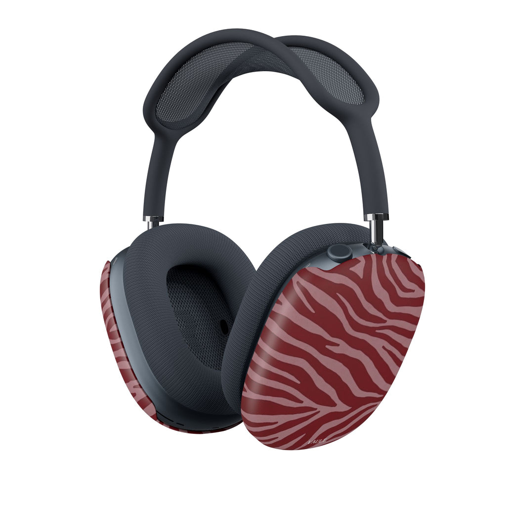 Copricuscinetti AirPod Max con stampa zebrata rossa — Ricambio protettivo ed elegante
