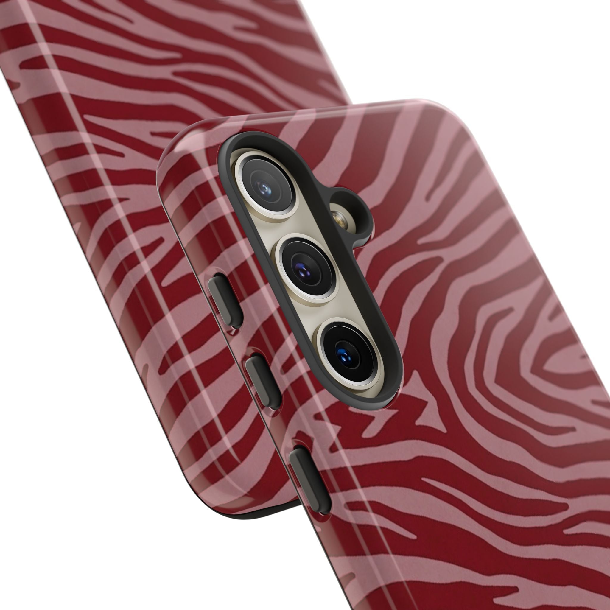 Cover robusta per telefono con stampa zebrata rossa