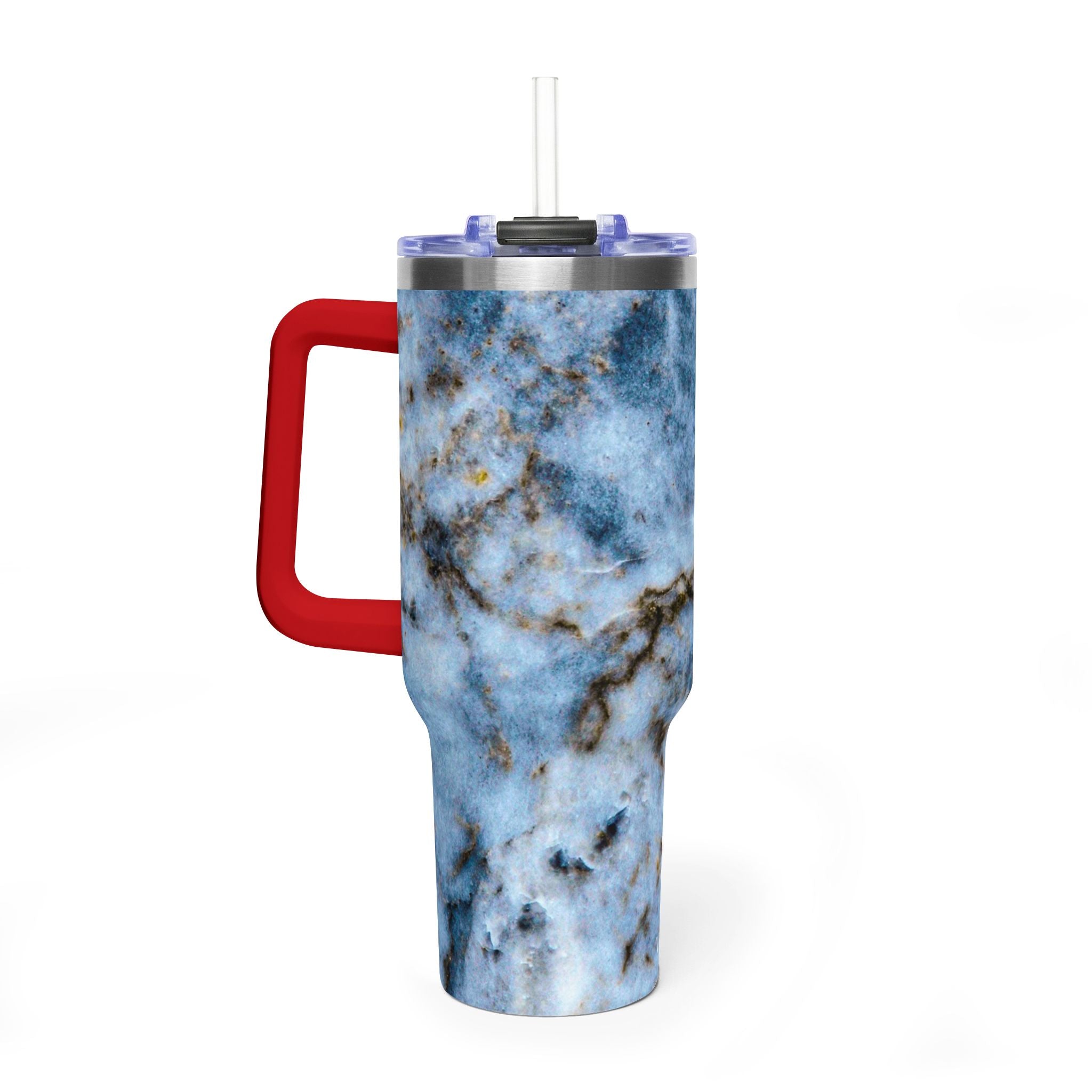 40oz Blue Marble Vacuum Tumbler