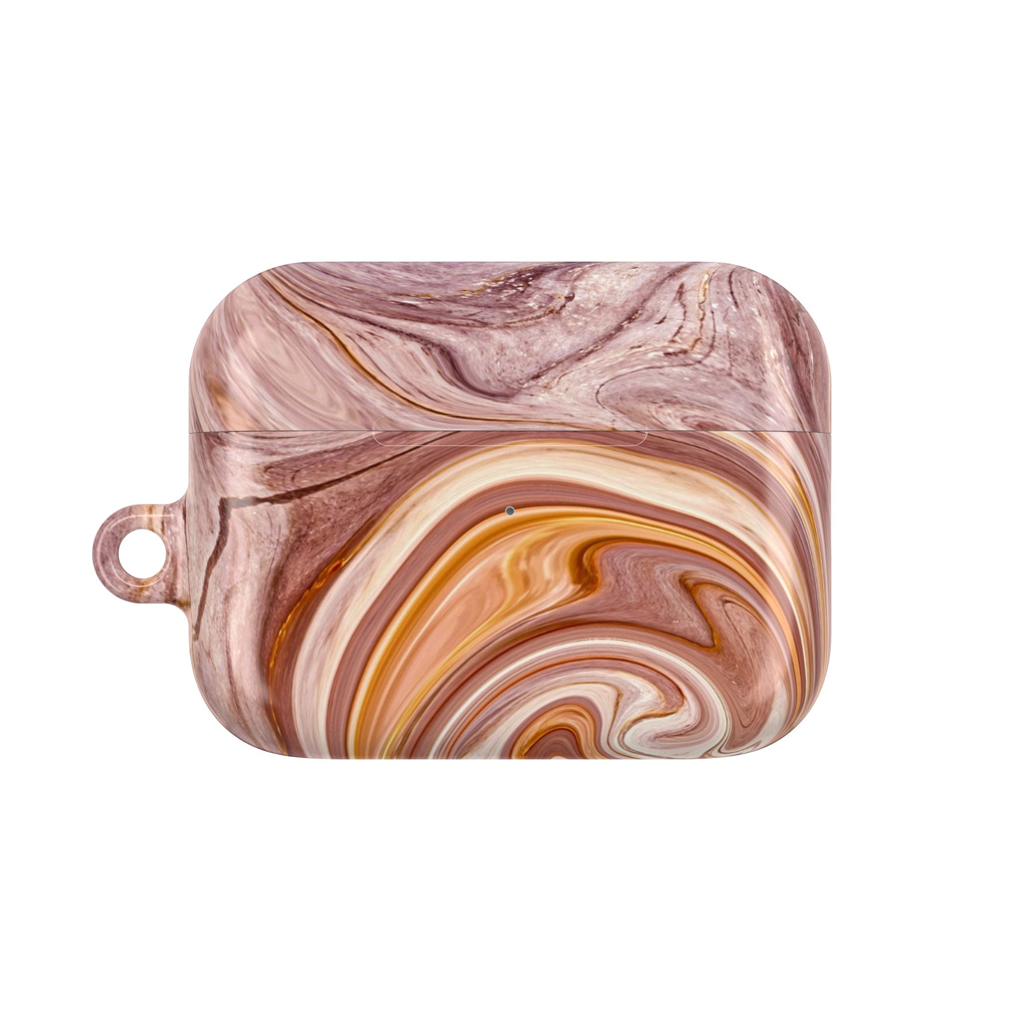 Marble Swirl AirPod Case — Pink & Gold Abstract Protective Cover