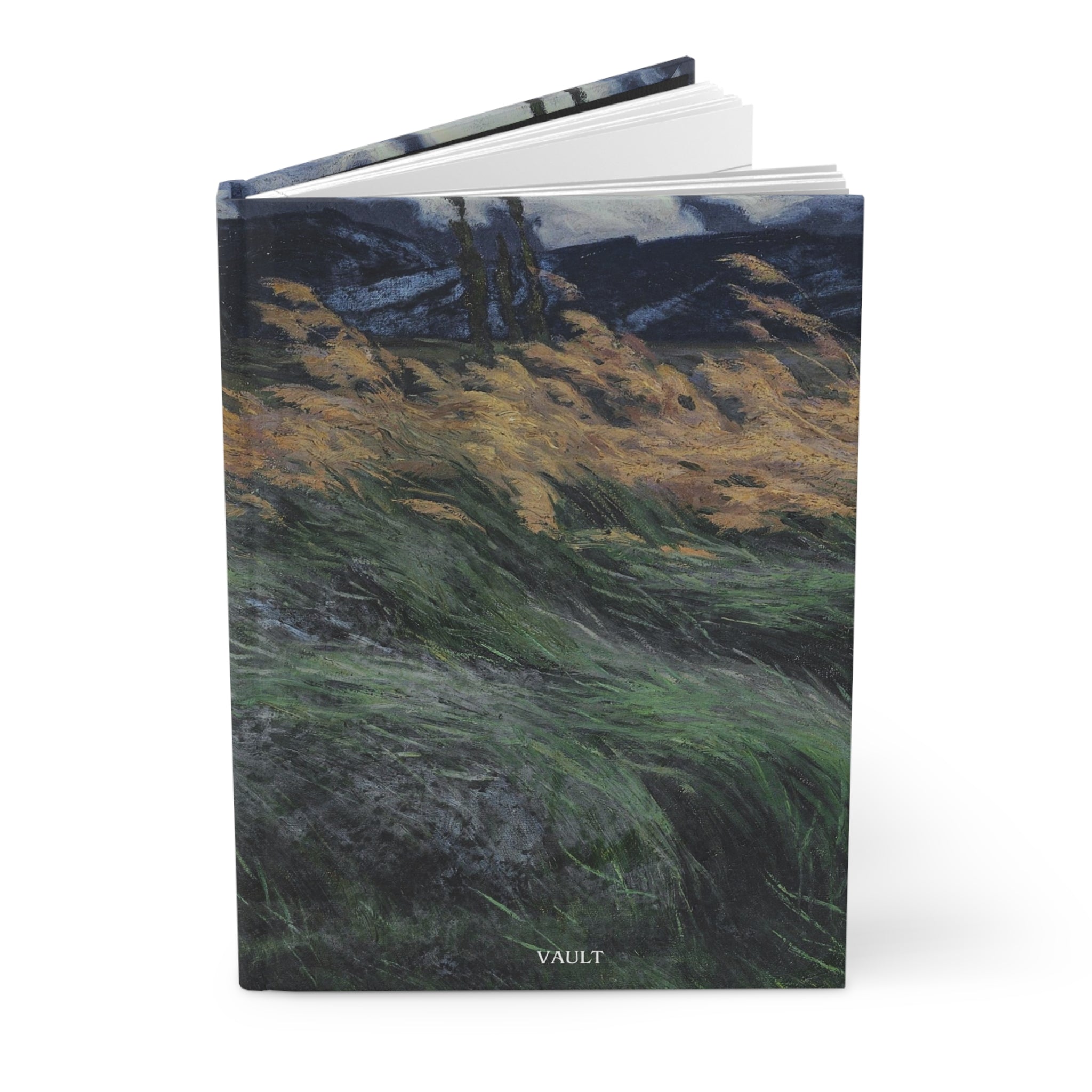 Hardcover Journal — Wind-Swept Meadow Art Notebook ("VAULT" Cover)