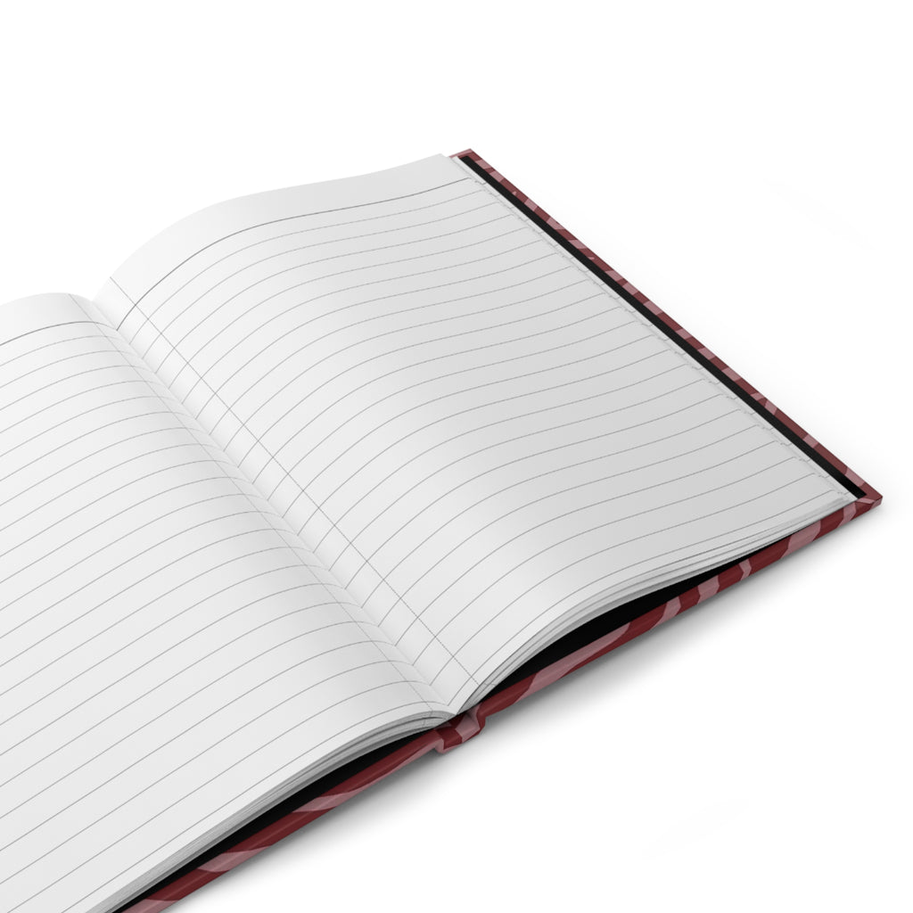 Taccuino rilegato rigido con stampa zebrata rossa — Quaderno bordeaux con stampa animalier per appunti e regali