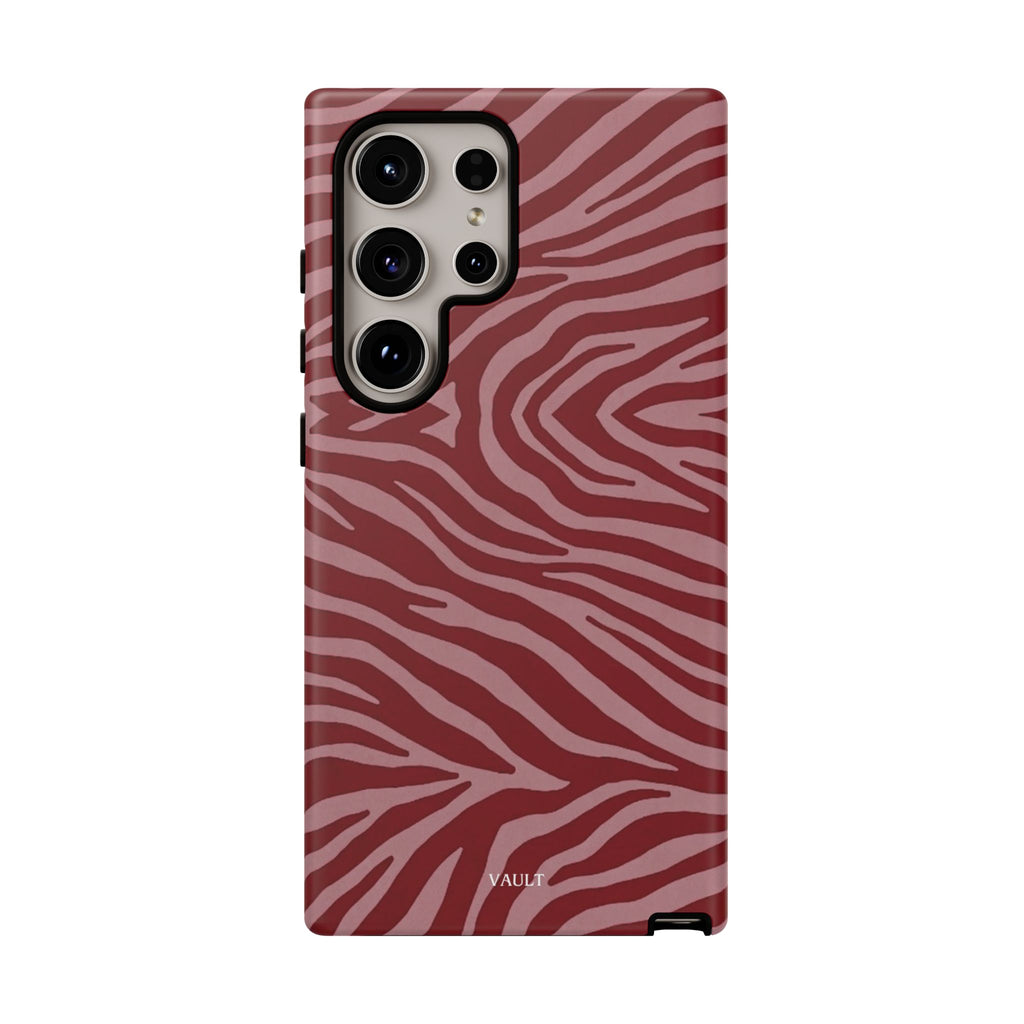 Cover robusta per telefono con stampa zebrata rossa