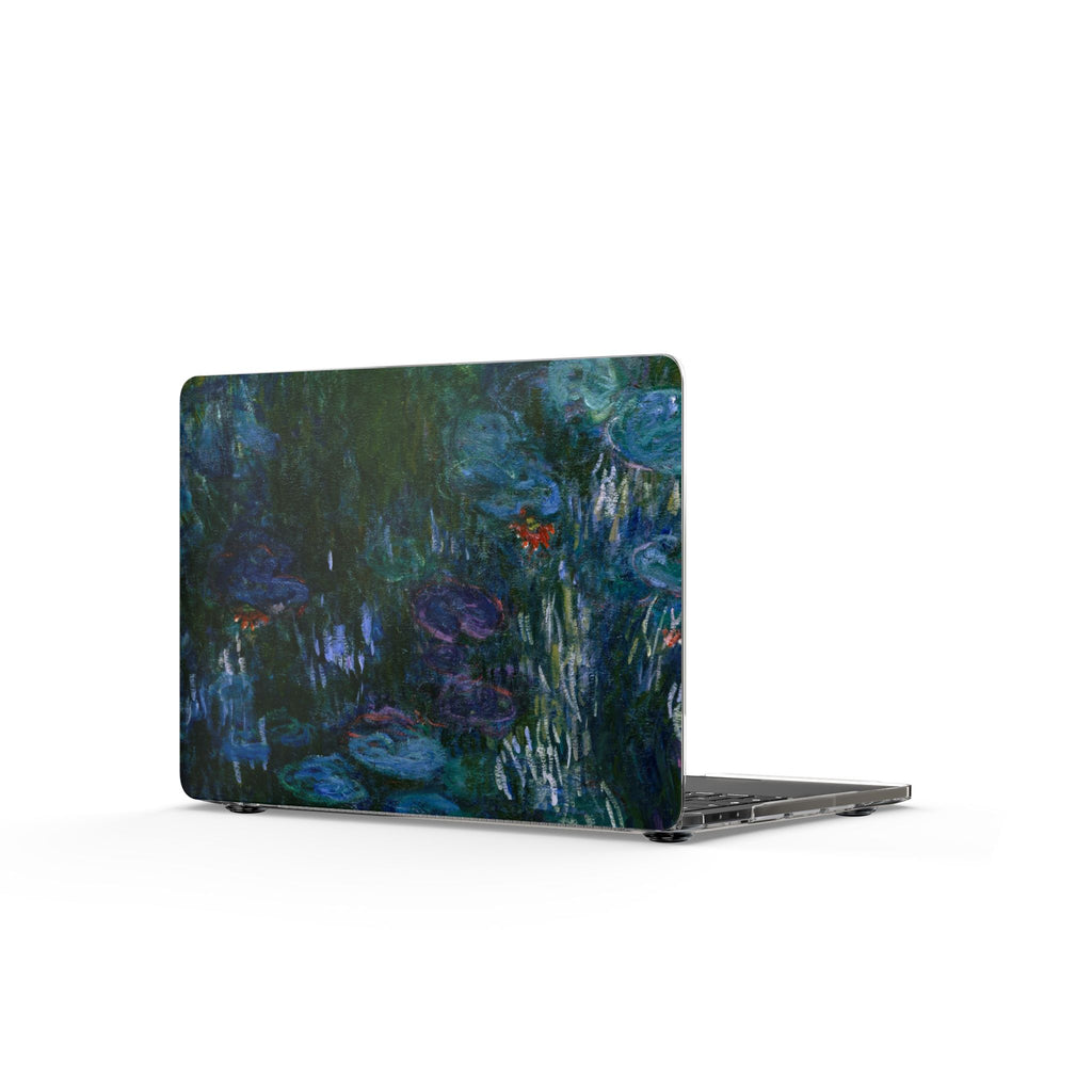 Water Lily MacBook Case — Impressionist Dark Floral Laptop Cover