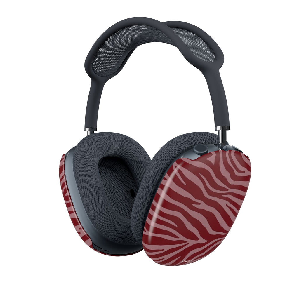 Copricuscinetti AirPod Max con stampa zebrata rossa — Ricambio protettivo ed elegante