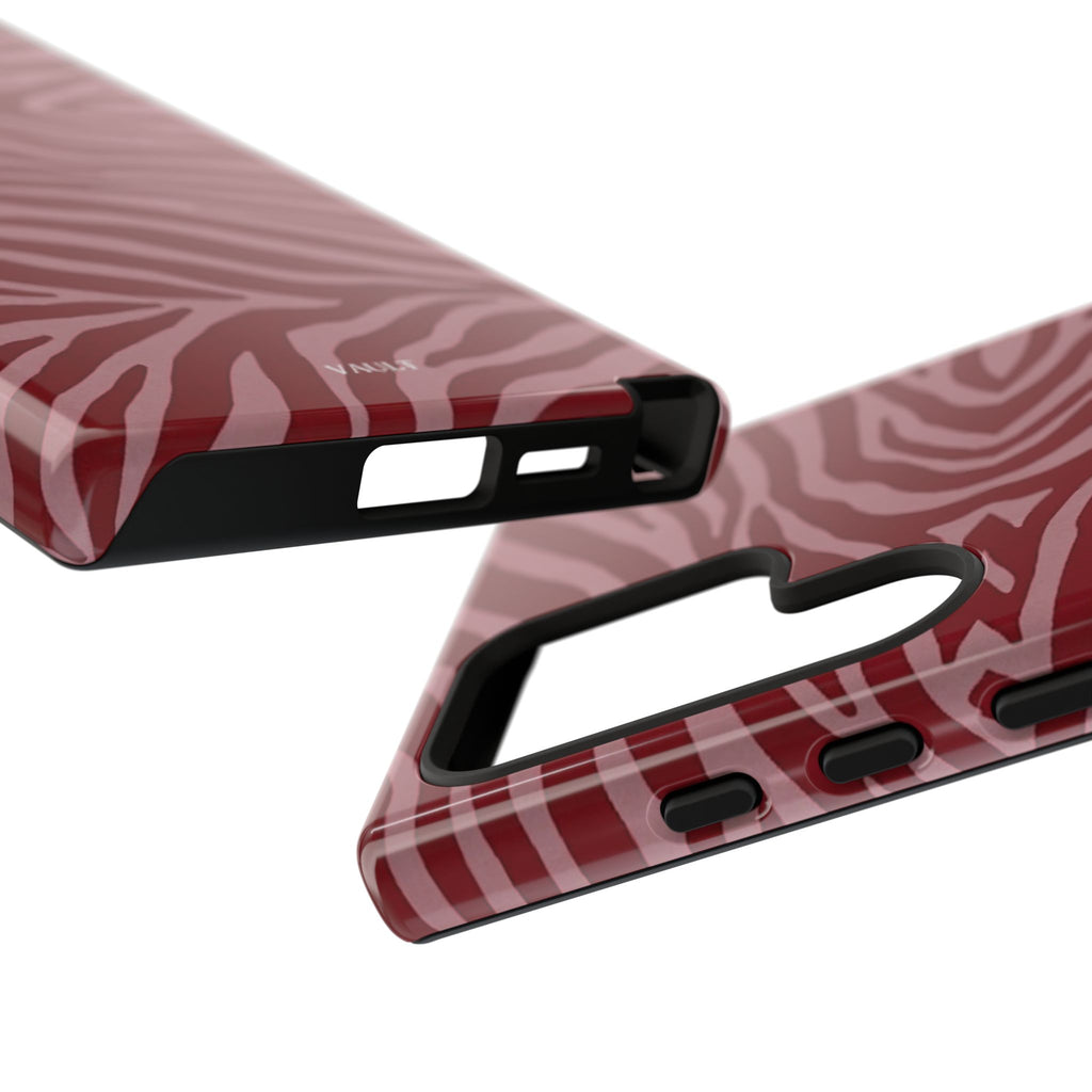 Cover robusta per telefono con stampa zebrata rossa