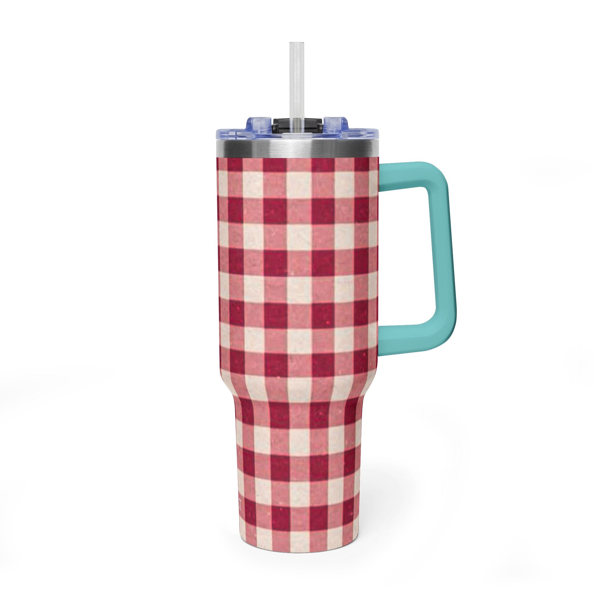 40oz Vacuum Tumbler — Red Buffalo Plaid Insulated Travel Mug