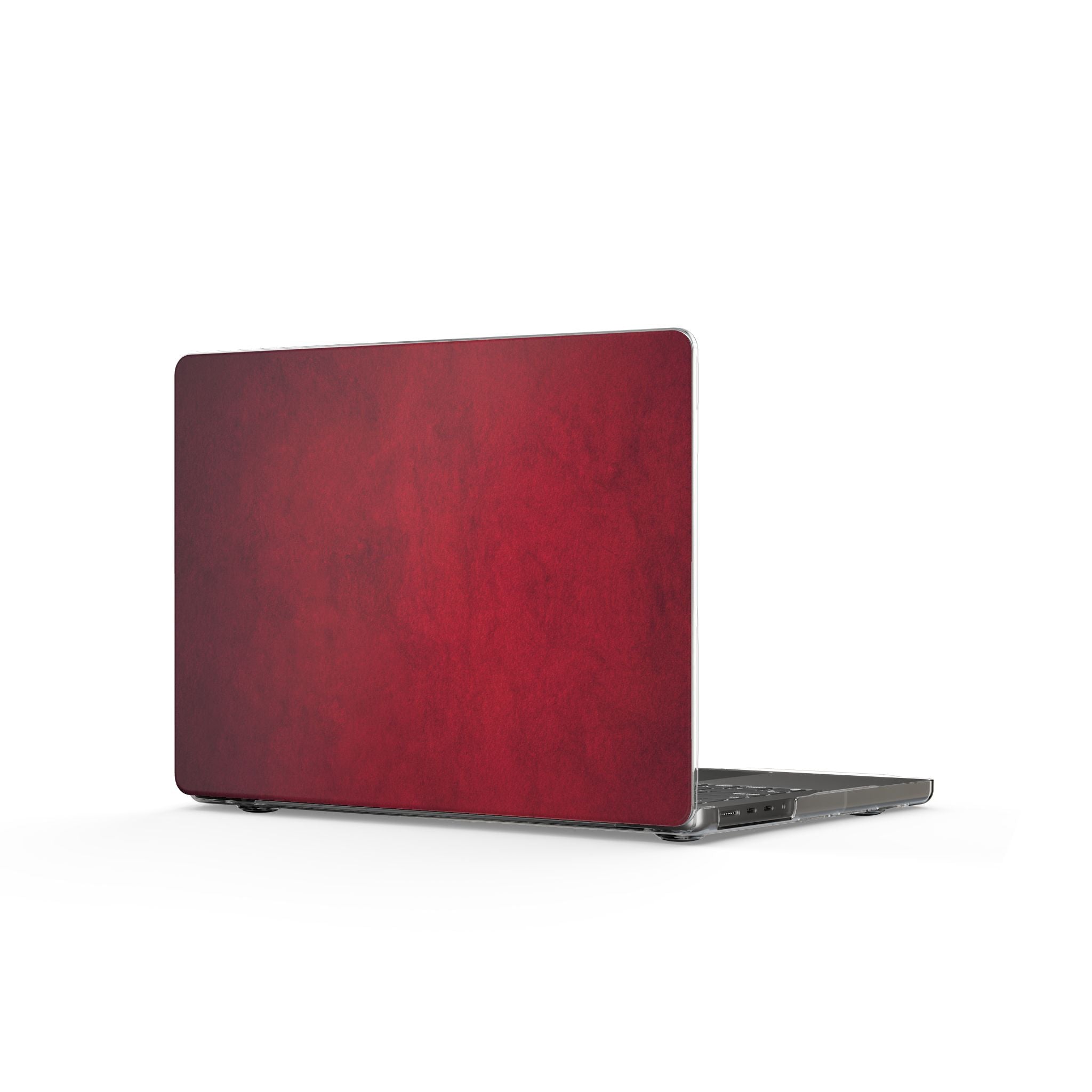 Coque transparente pour MacBook en texture vintage rouge