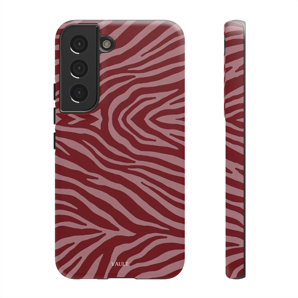 Cover robusta per telefono con stampa zebrata rossa