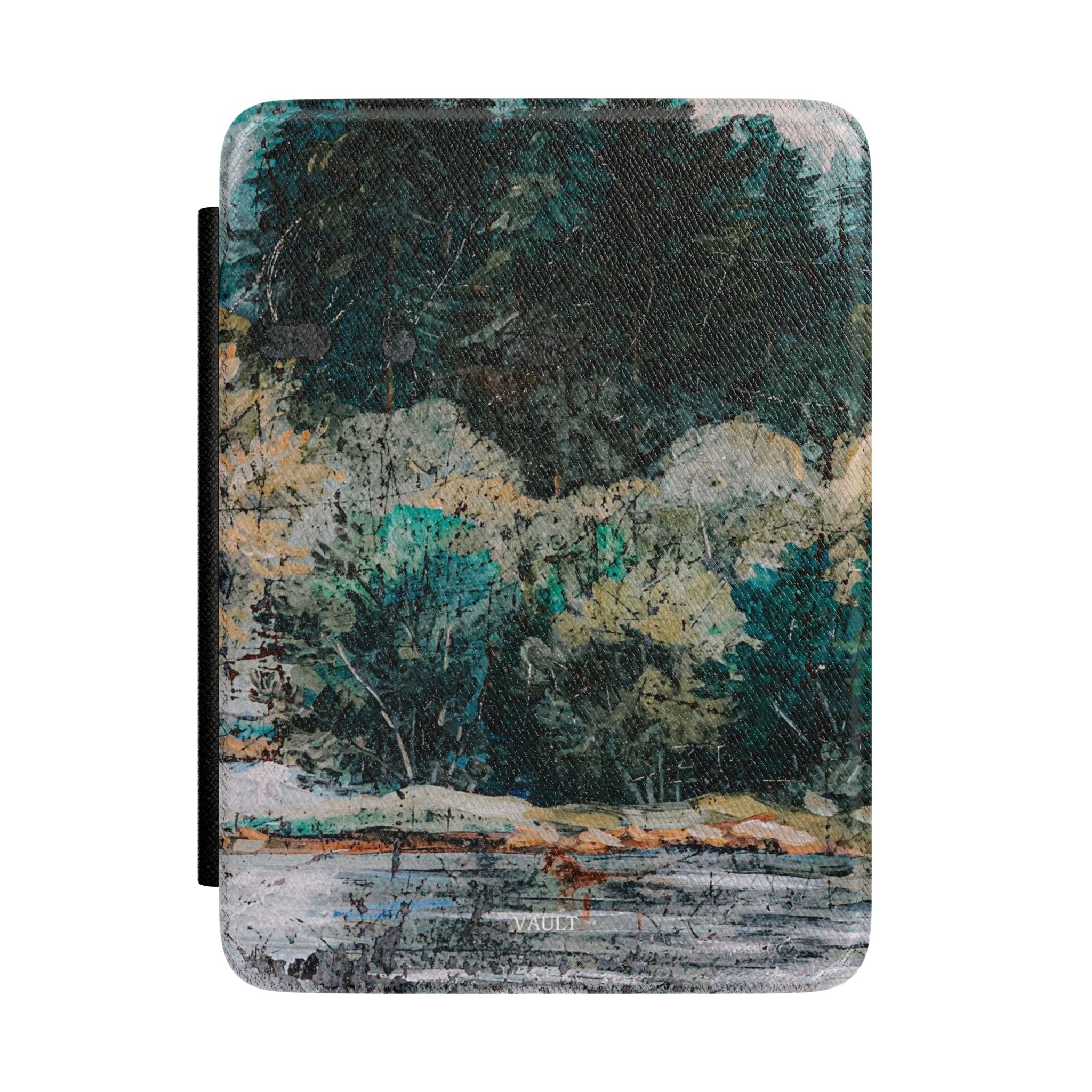 Kindle Case - Tranquil Lakeside Forest Print Protective Cover