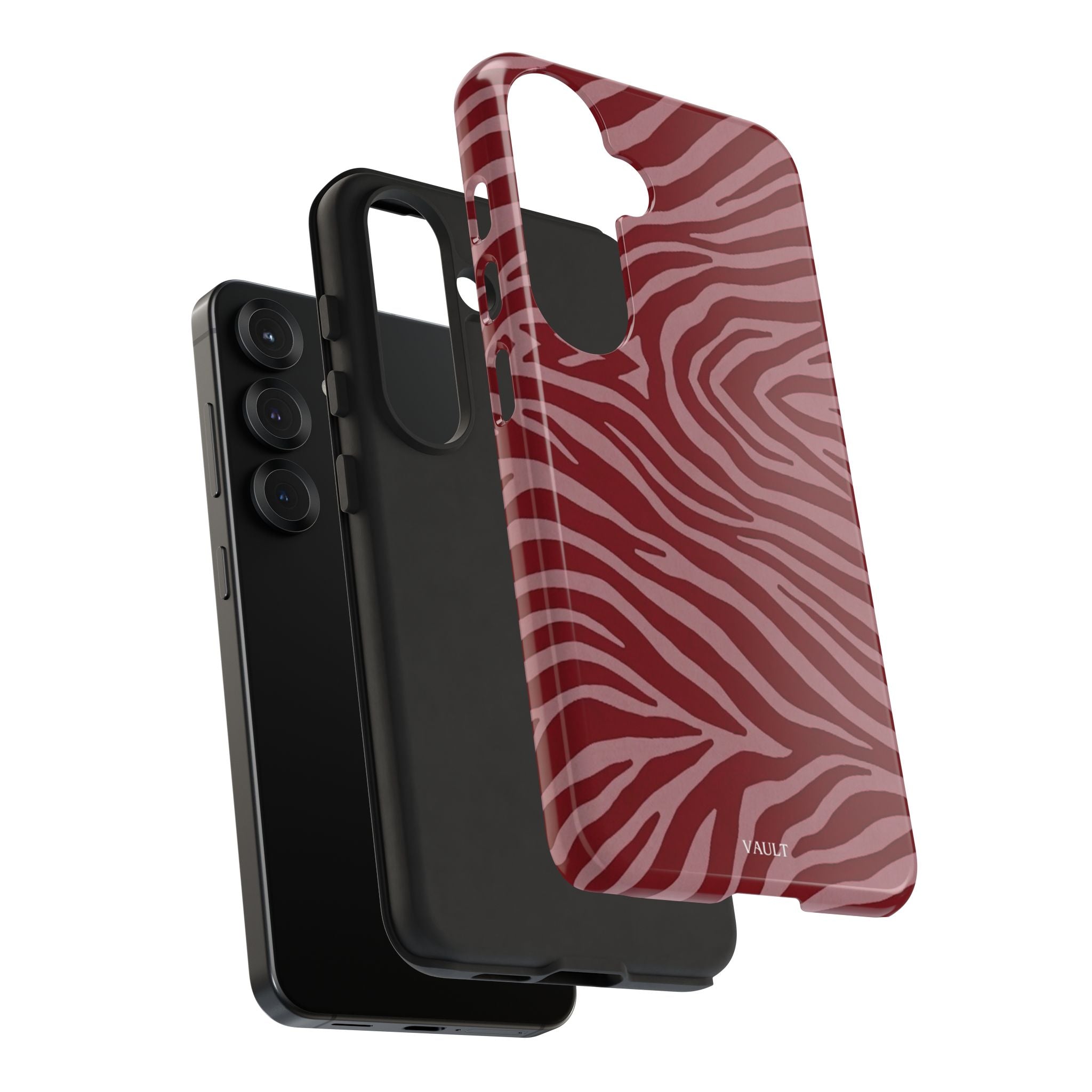 Cover robusta per telefono con stampa zebrata rossa