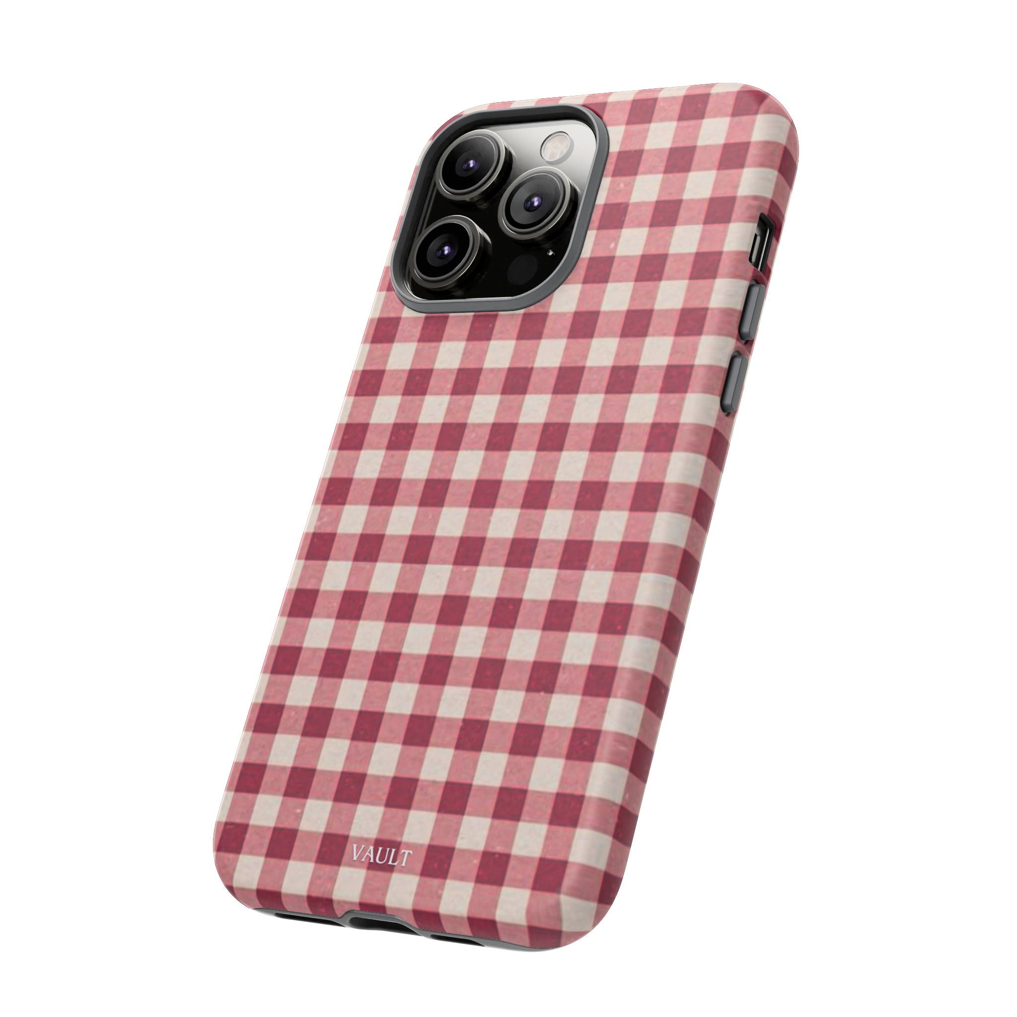 Gingham Phone Case — Red Plaid Tough Case