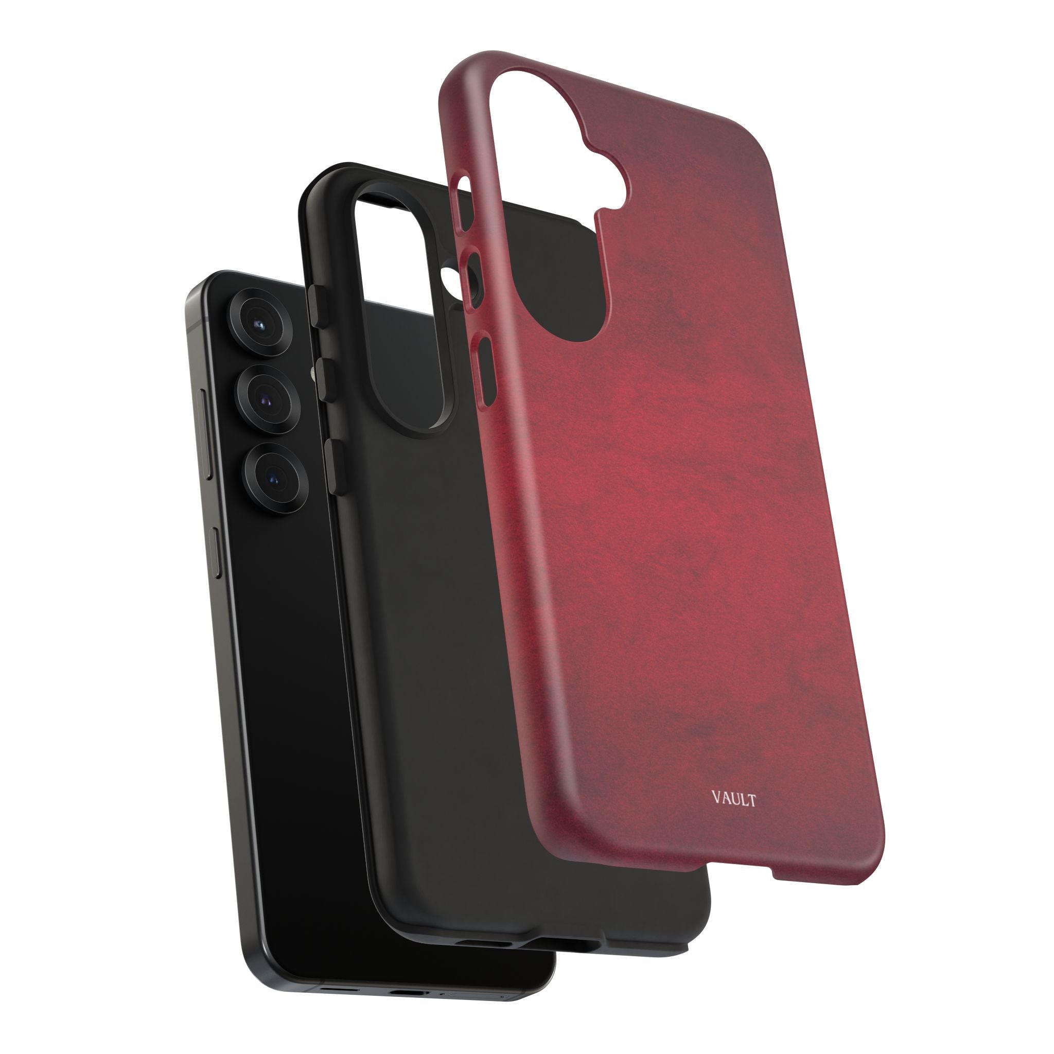 Red Leather Texture Phone Case Impact-Resistant Case
