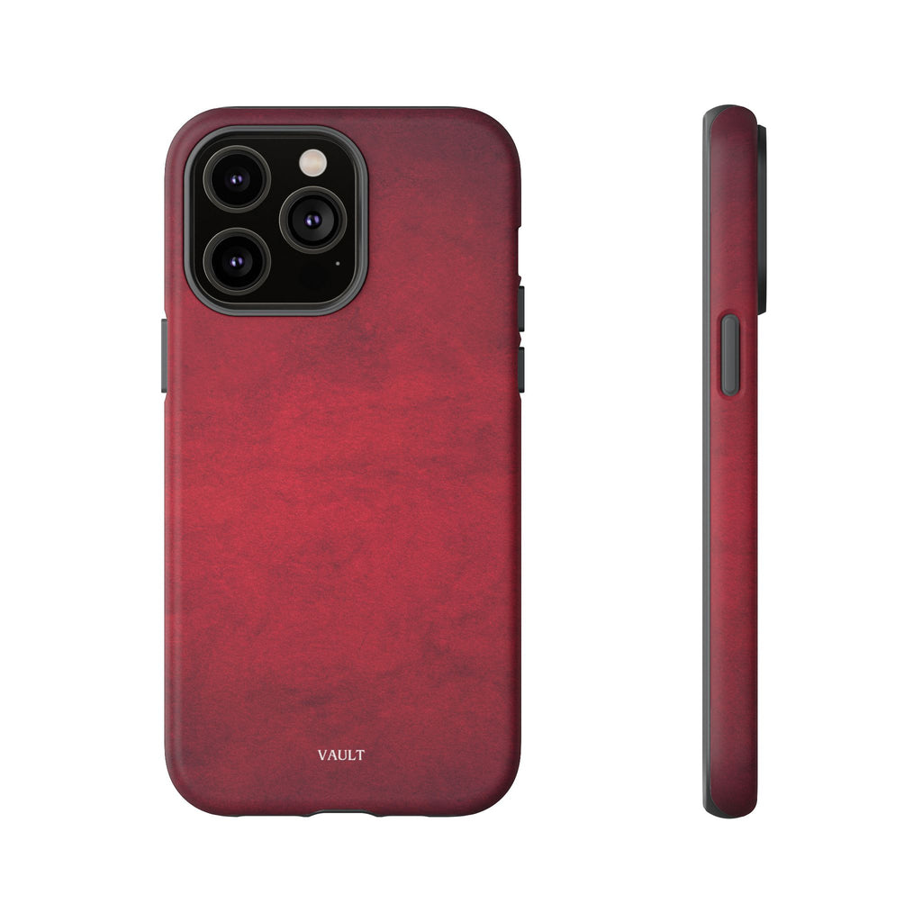 Red Leather Texture Phone Case Impact-Resistant Case