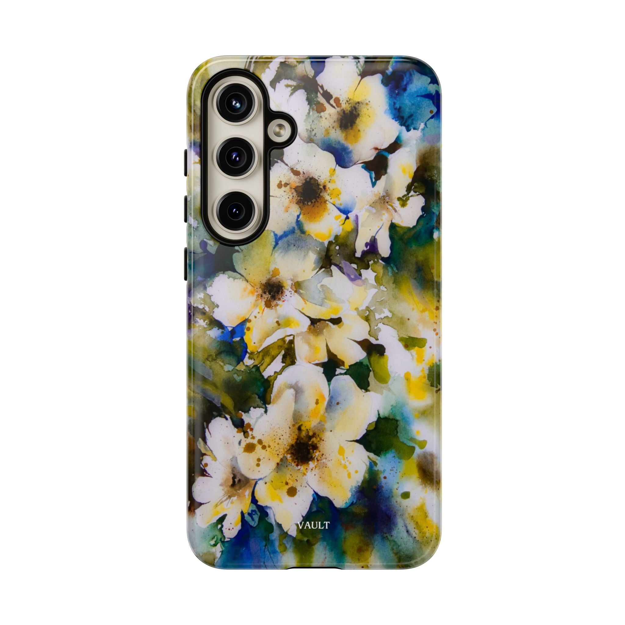 Floral Watercolor Tough Case – Yellow White Blossom Phone Cover