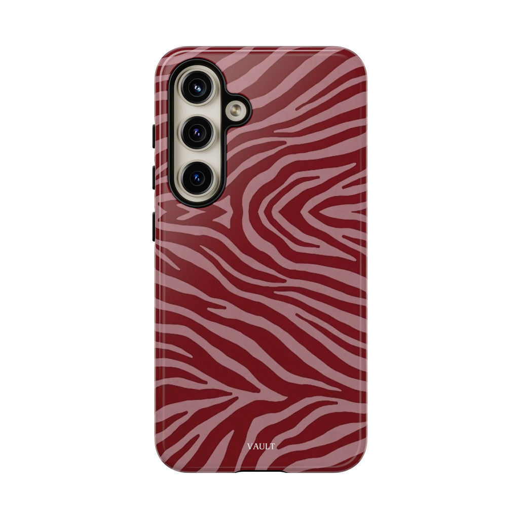 Cover robusta per telefono con stampa zebrata rossa